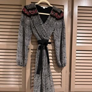 Diane Von Furstenberg Puffed Sleeves Wrap Dress Sz 6